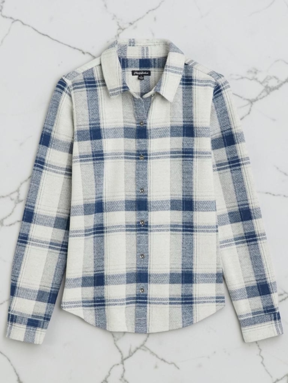 Flag & Anthem Adelaide Plaid Knit Button Down Shirt - Blue